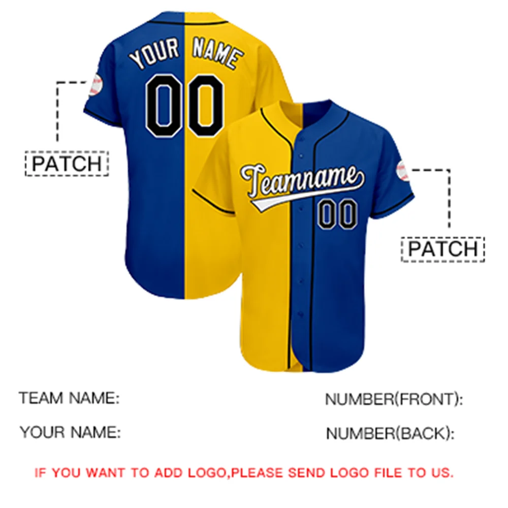 Custom Men/Children Fashion Hit Color Baseball Jersey Button Design Outdoor Sport Shirt Printed With Your Team Name/Number/Logo