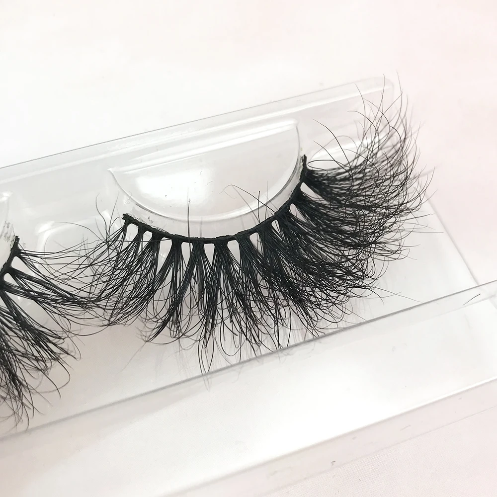 

Elyco 25mm eyelashes clear round cases Packagings professional eyelash vendor false eye lashes