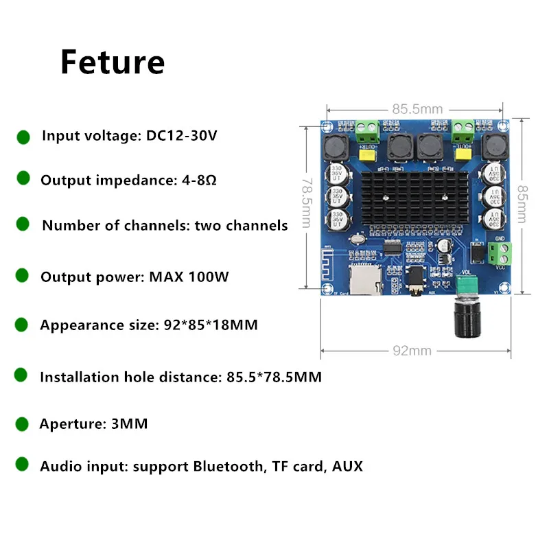 Оптовая продажа искусственный Bluetooth 5 0 TDA7498 плата цифрового усилителя 2x100 Вт