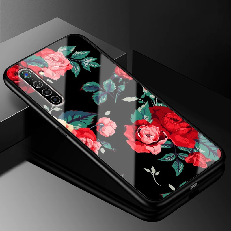 Для OPPO Realme X2 чехол 6,4 ''модный стеклянный Жесткий Чехол для задней панели телефона чехол s для OPPO Realme XT силиконовый бампер