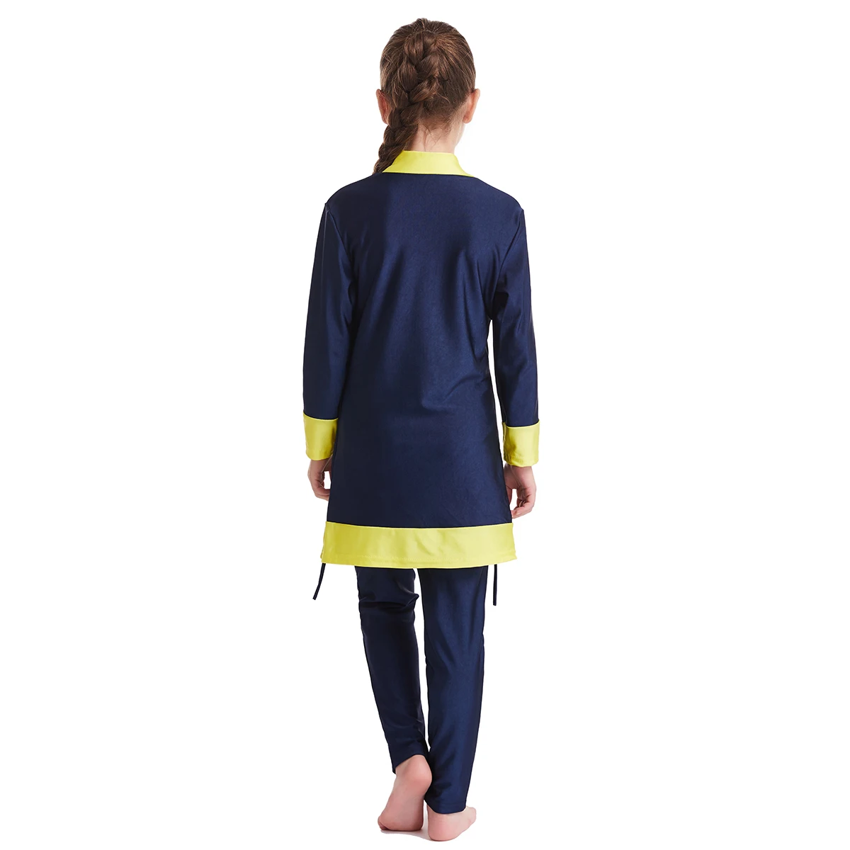 Muslim Children Girl's Swimwear Patchwork Full Coverage Swimsuits Summer Kids Quick Dry 3 Pieces Bathing Set Musulman Swim Suits