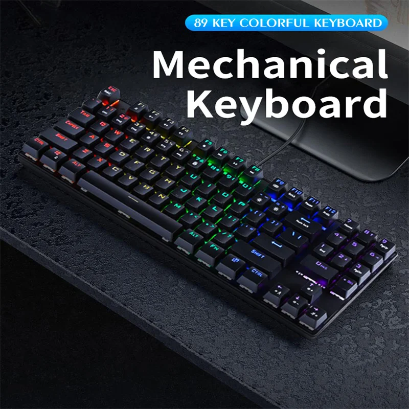 89 Keys Mechanical Keyboard Blue Switch 87% Gaming Keyboard with Numberic Keypad