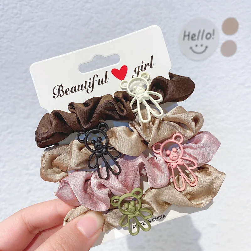 

Аксессуары для волос с животными и медведем, Детские резинки, резинки, эластичные резинки для волос для девочек, повязка на голову, украшени...