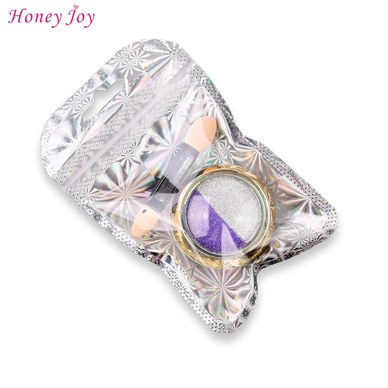 Двухцветная супер яркая голографическая Хромовая однотонная пудра для ногтей