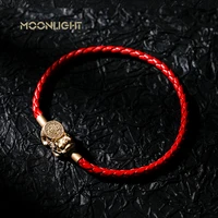 moonlight lucky red rope bracelets braided leather bracelet gold color pixiu bracelet men women unisex jewelry gift