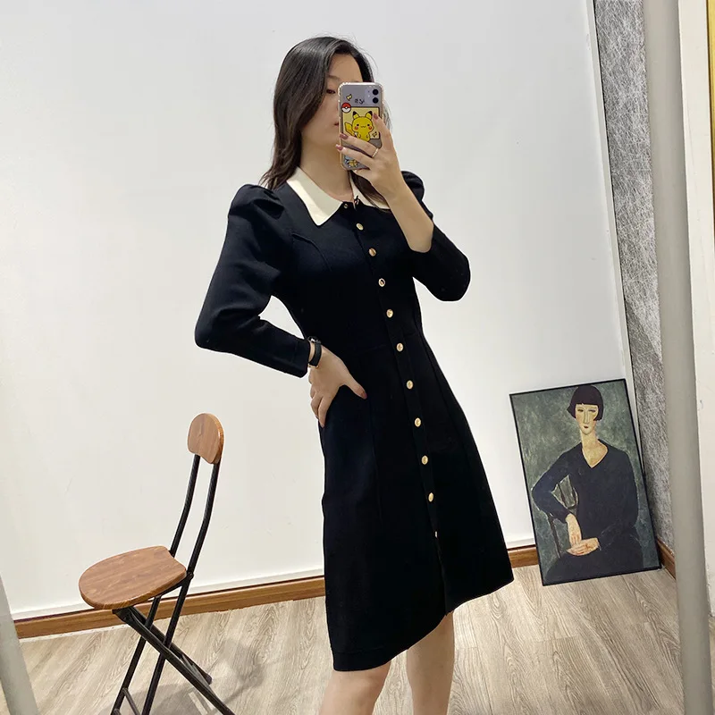 Осень 2020 Новинка трикотажный свитер с лацканами маленькое ароматное трикотажное