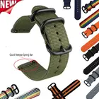 НАТО нейлон ремешок 22 мм20 мм2418 мм браслет аксессуары для Amazfit Samsung Gear S3S2 спортивные Galaxy Watch 46mm Ticwatch ProE