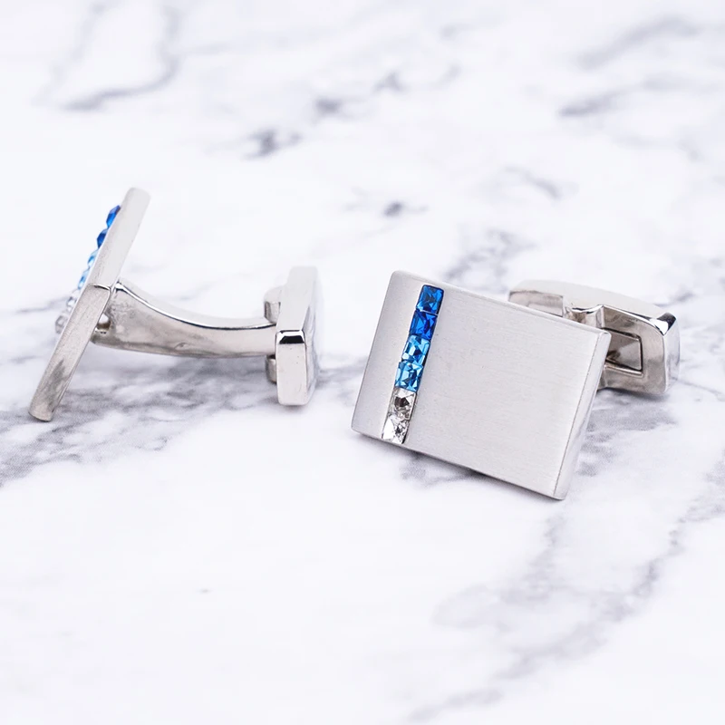 Роскошные запонки для мужчин рубашек свадебной вечеринки с цирконом ювелирные
