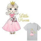 Стикеры для девочек на одежду, принцесса, девушка, теплопередача, моющиеся значки, новый дизайн, сделай сам, аксессуары, нашивки для одежды