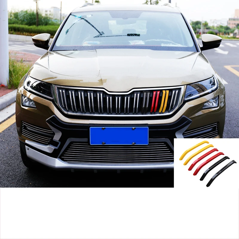 Lsrtw2017 Abs автомобильный передний гриль средняя сетка планки автомобиля Стайлинг для Skoda Kodiaq Gt интерьерные молдинги аксессуары - Название цвета: driver 2
