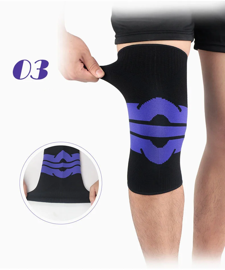 Вязаные компрессионные наколенники нескользящие спортивные дышащие для