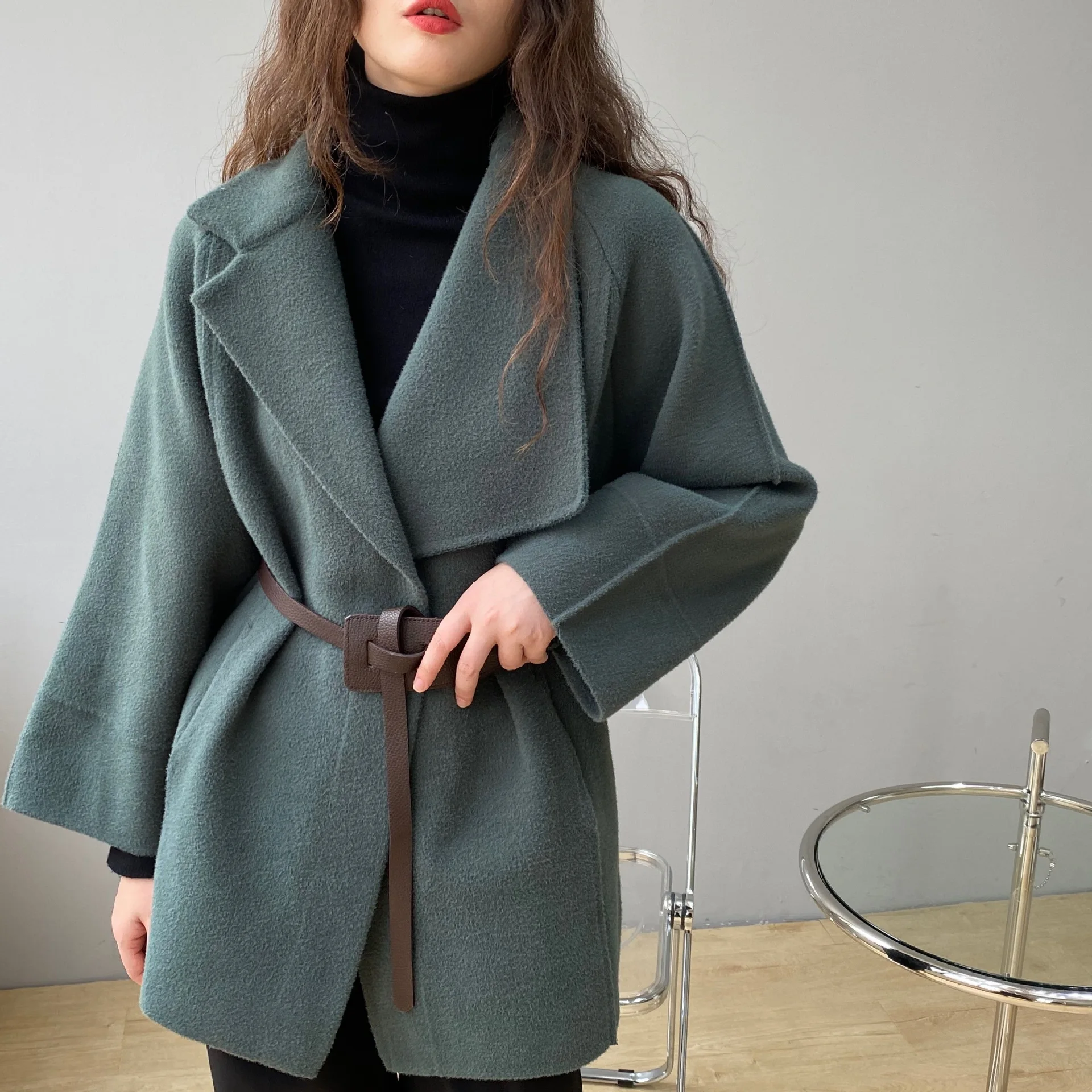 

2021 Autumn Fashion Women Jacket Coat Turn Down Collar Open Stitch Women Regular Length Jackets Tops For Women Streetwear