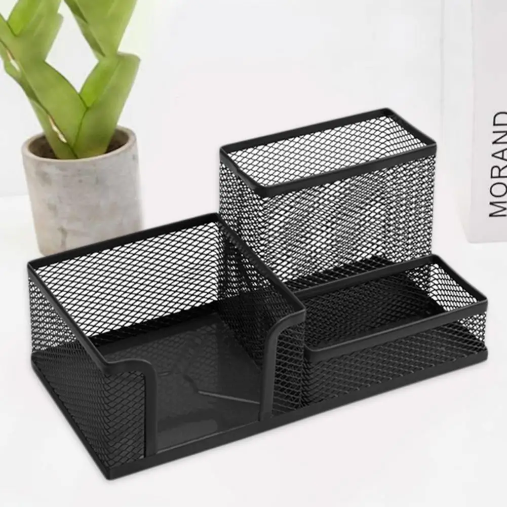 

Desktop Organizer Black Metal Mesh Desk Style Office Pencil Holder Stand Elegant Storage Container