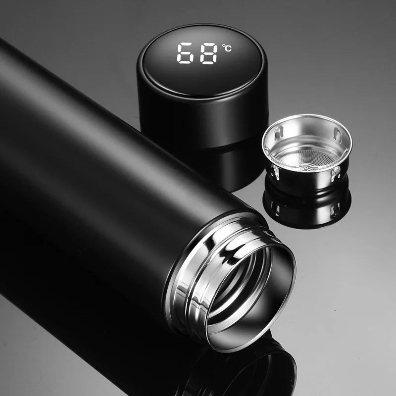 

Creative Smart Insulation Bottle Portable High-End Stainless Steel Vacuum Cup Student High-Value Accompany Bring Own Thermos Mug