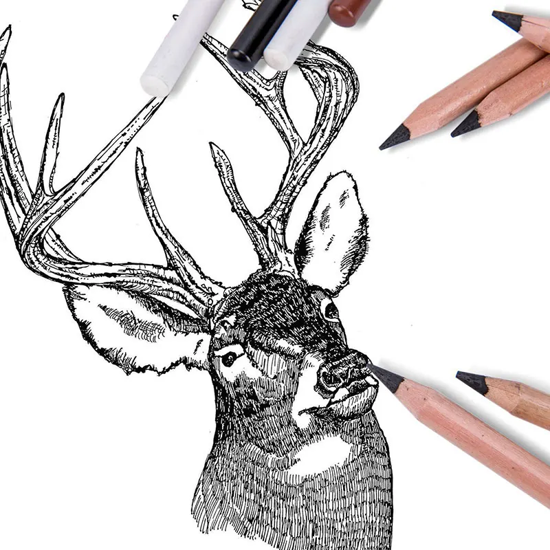12 шт./кор. Artist мягкие пастельные карандаши с древесным углем Artiste деревянные
