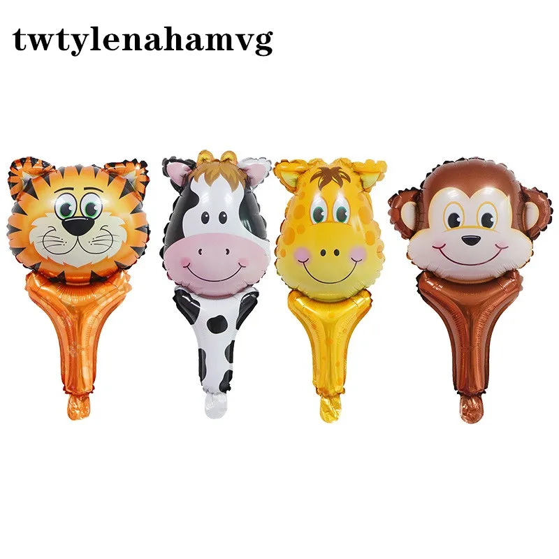 Корова обезьяна тигр голова животного палка Новая алюминиевая фольга воздушный