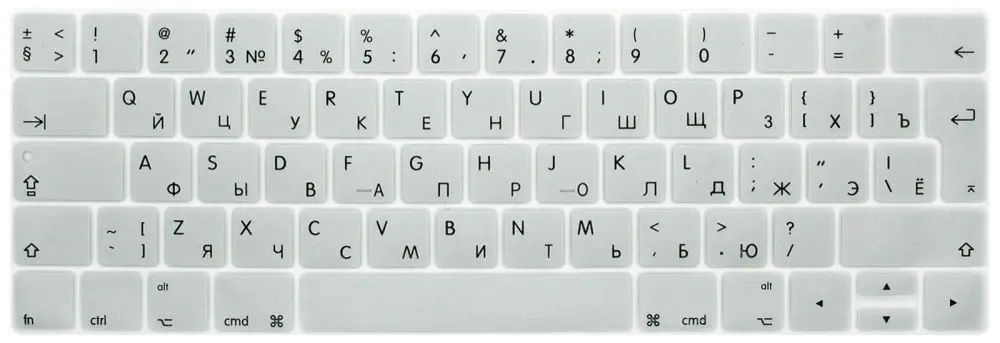 Русская Защитная пленка для клавиатуры ЕС для Macbook Pro 13,3 A1706 A1989 и 15,4 дюймов A1707 A1990 с сенсорной панелью