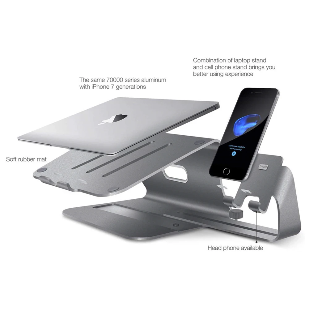 2 в 1 Подставка для ноутбука настольная подставка сотового телефона