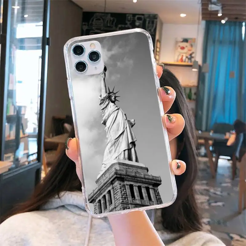 

statue of liberty statue Symbol Phone Case Transparent soft For iphone 5 5s 5c se 6 6s 7 8 11 12 plus mini x xs xr pro max