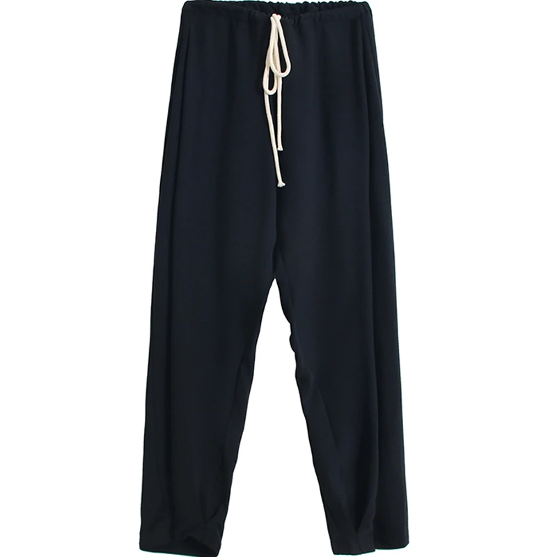 

Fashion Cotton and Linen Vintage Harem Pants Female Sneaky Design Hemp Rope Drawstring Casual Pants Do Not Pick Figure Loose