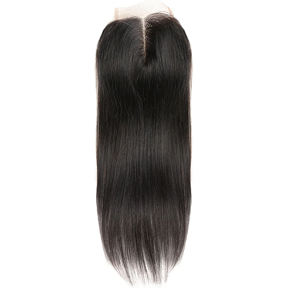 Natural Color Бразильские прямые человеческие волосы для наращивания на швейцарские Кружева Закрытие 4x4 дюйма EUPHORIA наращивания блонд, коричневый, Цвет Remy человеческие волосы предварительно Цветной затворы - Цвет волос: Natural Color