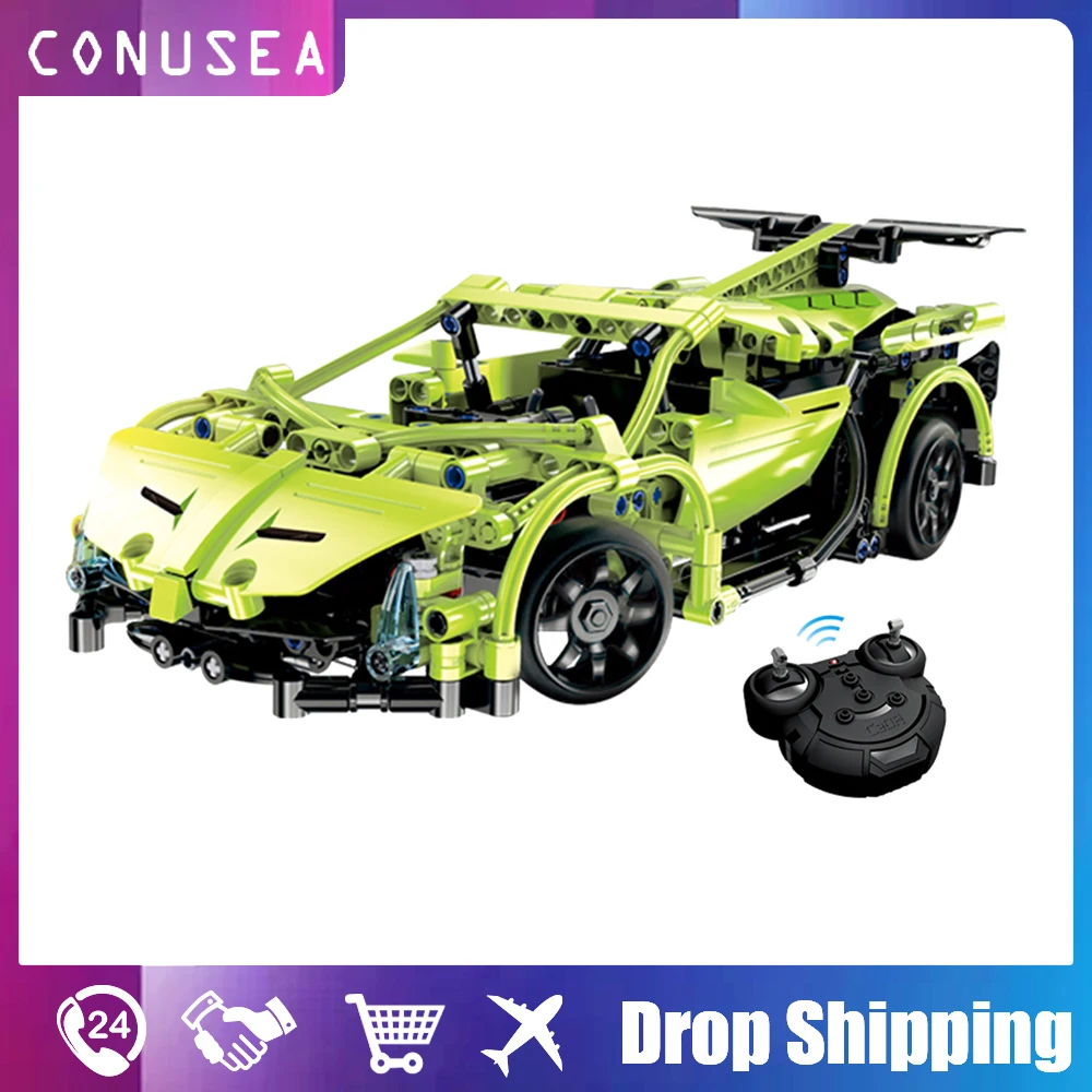 

419Pcs Rc Racing Car Diy Model Building Blocks Bricks for City Technic Remote Control Vehicle Off Road Cars Toys for Boys Kids