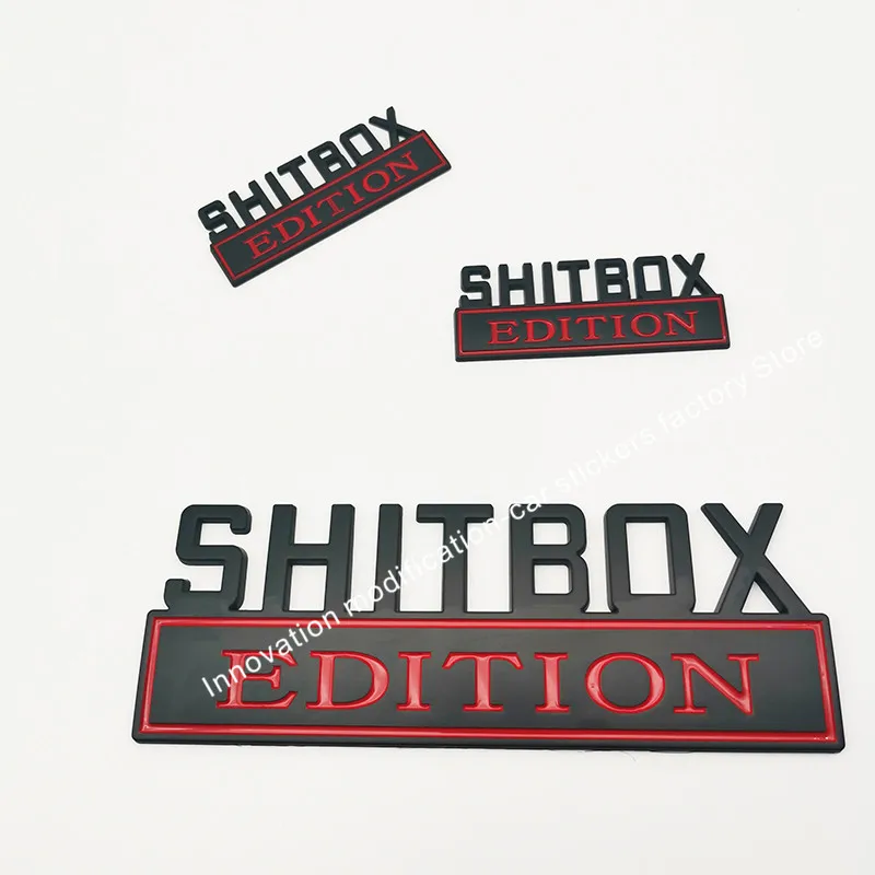 Большой размер 7 ''SHITBOX EDITION хромированные черные эмблемы значки бесплатная
