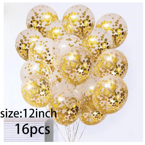 16pcs 16 шт./лот 12 Дюймов серебряная звезда воздушный шар "Конфетти" 10 дюймов утолщение розовый белый латексные шары День Рождения Вечеринка романтический свадебный Декор - Цвет: 16pcs