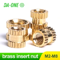 102550100 pcs brass knurl insert nut m2 m2 5 m3 m4 m5 m6 female thread copper molding knurled threaded nuts for 3d printer