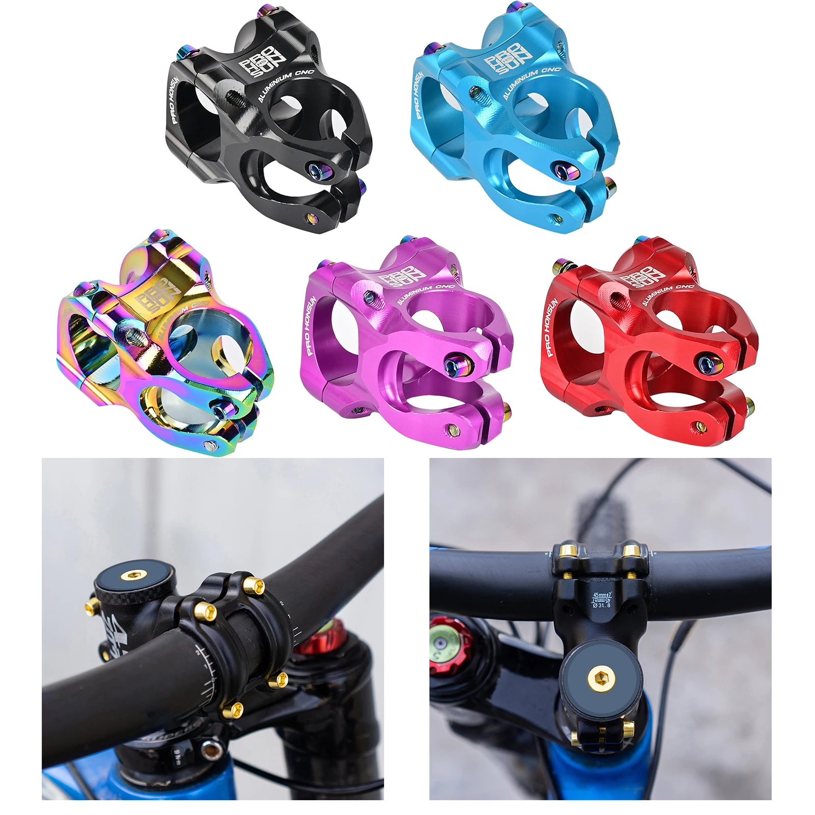 

MTB 31.8mm Stem CNC Handlebar Bicycle Ultralight 0 Degree Rise Enduro 28.6mm Steerer Mountain Bike Parts Replacement