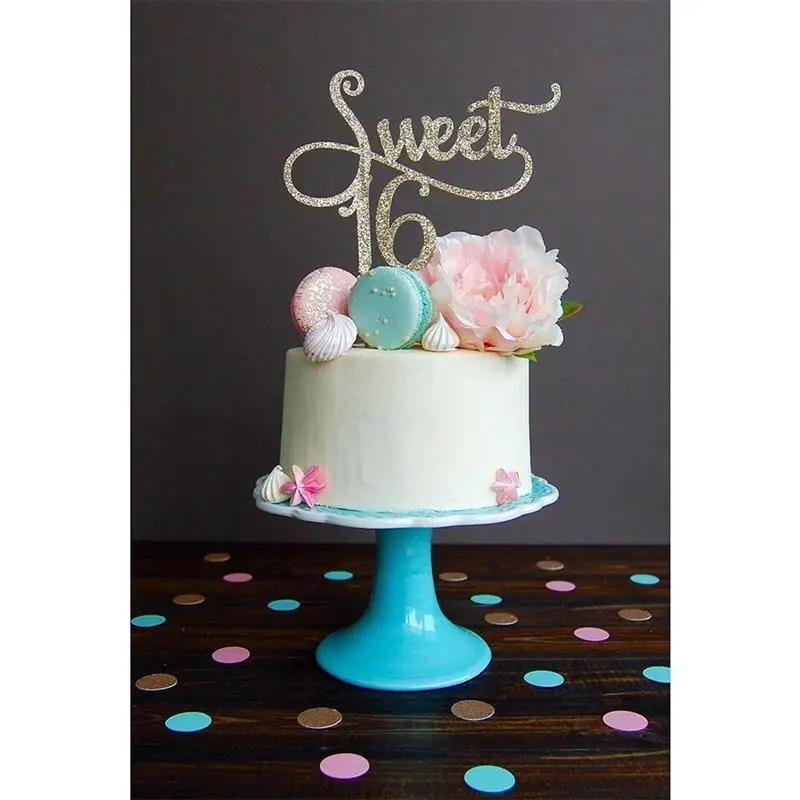 Нежный сладкий 16 Топпер для торта осмысленный День Рождения украшения юбилей