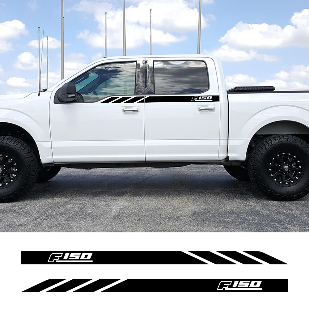 

For Ford F150 Car Door Waist Line Side Stripe Decals 2PCS Body Sport Decor Stickers Auto Exterior Decoration Vinyl Accessories
