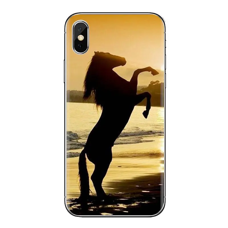 Плакат "Дикие лошади бегут на закате" для iPhone XS Max XR X 4 4S 5 5S 5C SE 6 6S 7 8 Plus Samsung Galaxy J1 J3 J5 J7 A3 A5.