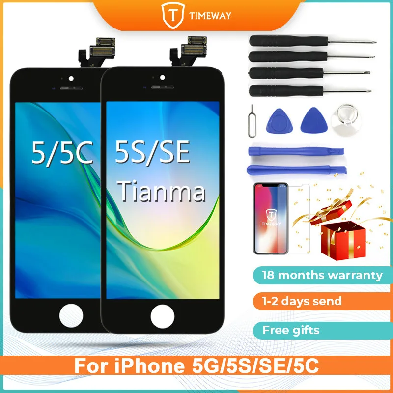 Tianma для iPhone 5/5S/SE/5C ЖК-дисплей без битых пикселей с 3D сенсорным экраном дигитайзер - Фото №1