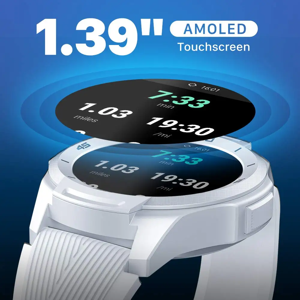 TicWatch S2 белые Смарт-часы Bluetooth gps Фитнес Спортивные Часы Android и iOS совместимые 5ATM водонепроницаемые оригинальные