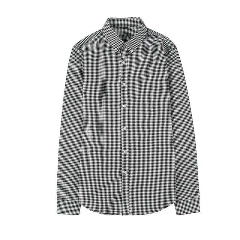 

Business 2021 Plaid Casual Shirt Men Long Sleeve Slim Fit Work Social Dress Tops British Style Male Clothing Camisa Masculina
