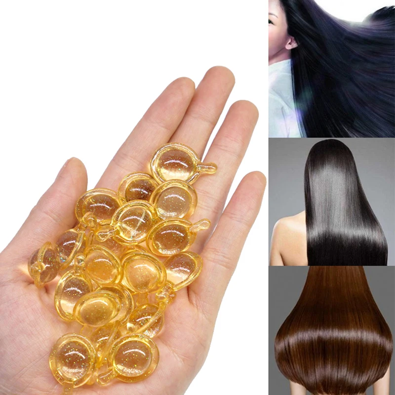 20pcs Hair Vitamin Capsule Pro Keratin Complex Oil Smooth Silky Hair Serum Moroccan Oil Anti Hair Loss Hair Mask Repair Damaged