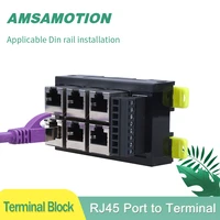 rj45 network port terminal block cable to 8pin 23456 hole hub switch serial signal converter rs232 rs485 rs422