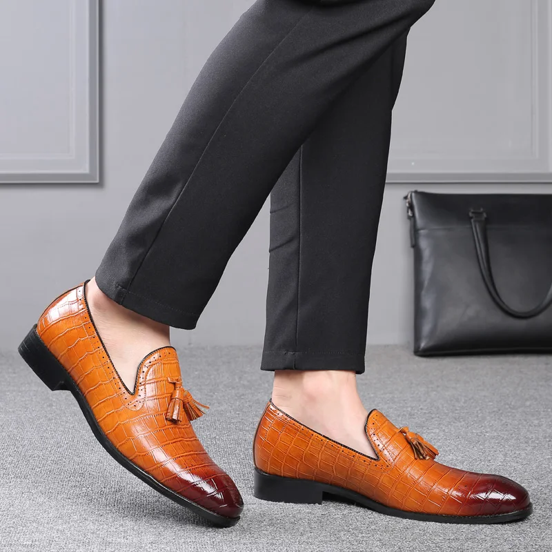 

Big Size 47 48 Handmade Mens Wedding Oxford Shoes Black Leather Brogue Men's Dress Shoes Slip on Business Formal Shoes for Men