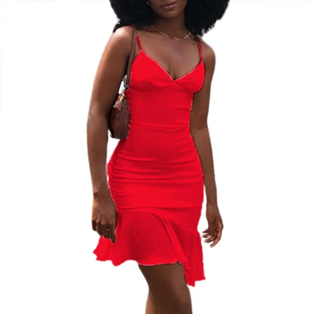 

Summer Women Dresses Sling Dress V Neck Slim Sexy Summer Sexy Backless Dress Summer Sexy Party Street Style ropa mujer 2021