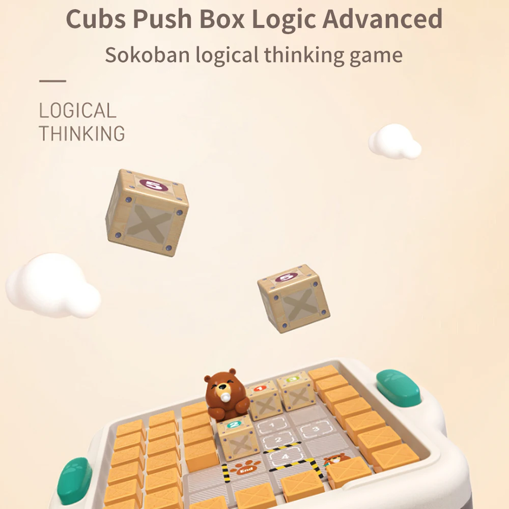 

Montessori Educational Toy Box Pushing Game Sokoban Puzzle Game Push The Box Special Training Board Game Logistic Training Toy