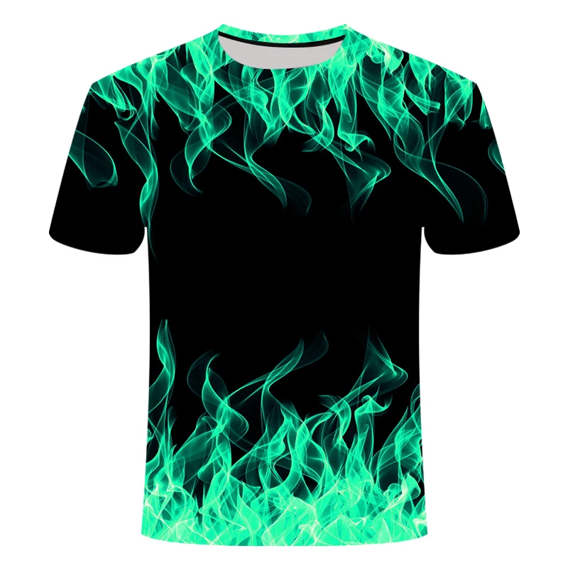 TX053L JIAN50 3d футболка черная футболка Повседневный Топ Camiseta Streatwear с коротким рукавом Ткань Синий Красный пламенный модная летняя футболка мужская футболка - Цвет: TX053L JIAN50