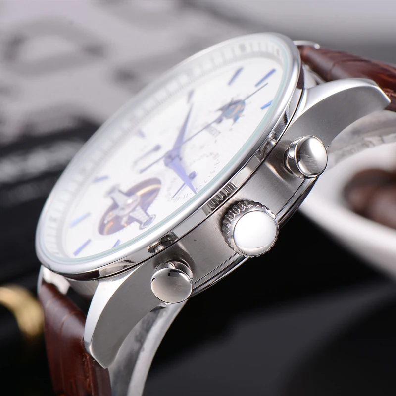 Часы мужские автоматические 44 мм стальной корпус чёрный циферблат