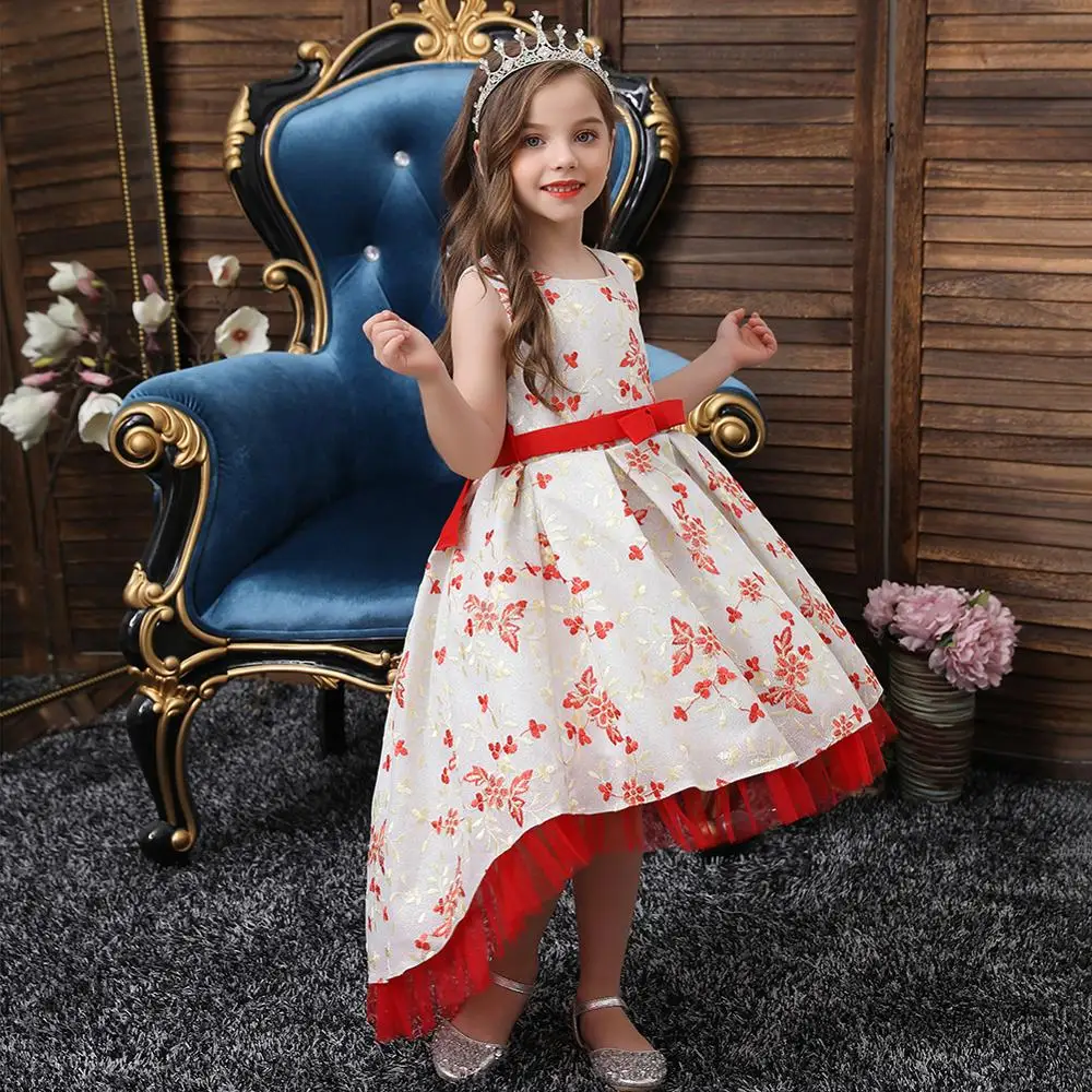 

Детское платье для выступлений; Платья для девочек-подростков; Подарок на день рождения; От 4 до 14 лет Платья принцессы с вышивкой для маленьких девочек