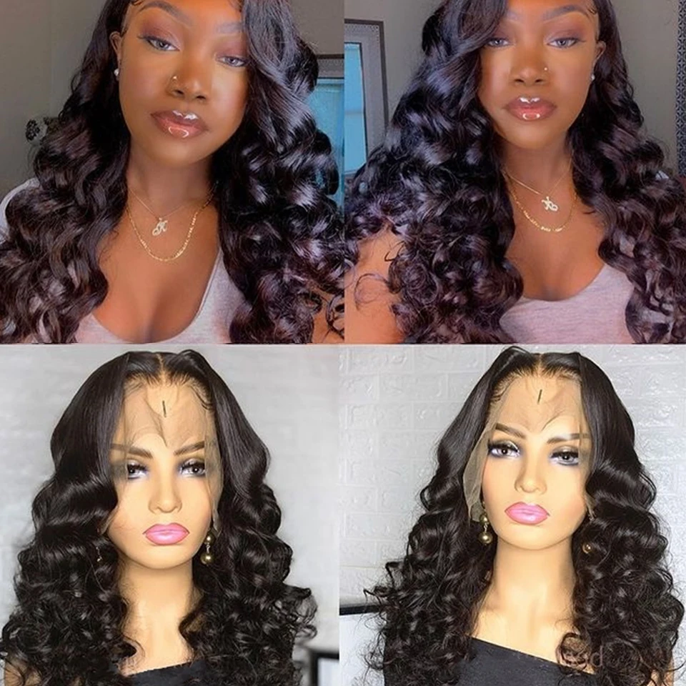 

26Inch Long Loose Wave Synthetic Lace Front Wig Glueless 13x4 Synthetic Lace Wigs For Women With Baby Hair Daily Wear180%Density