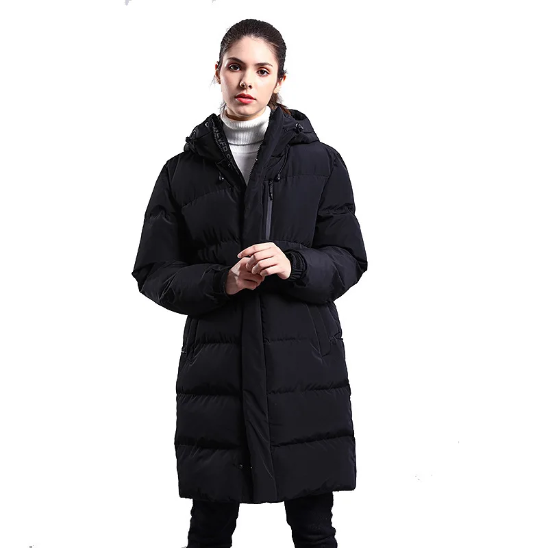 

Winter Unisex Thick Down Jackets Brand Warm Solid Black/Dark Blue Hooded Long Overcoat Couple Plus Size 4XL Casual Parka Hombre