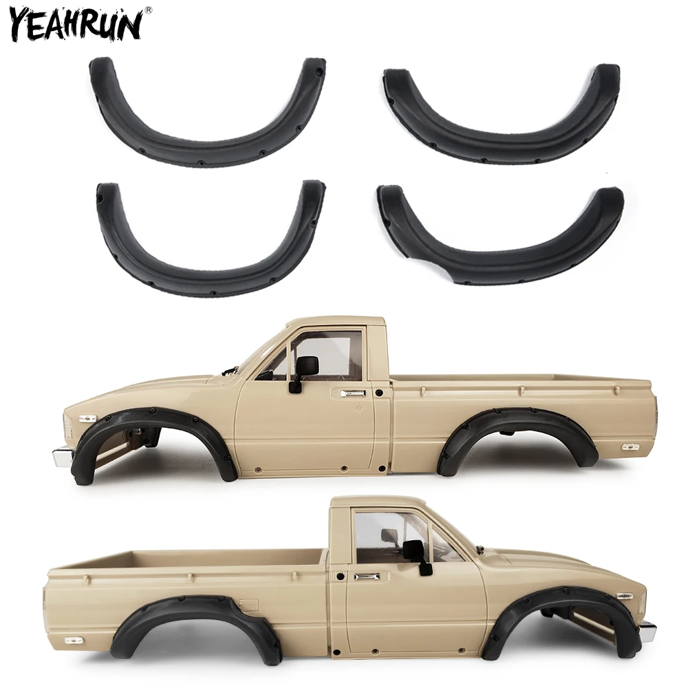

YEAHRUN Rubber Fender Flares For 1/10 Tamiya Hilux RC4WD TF2 Mojave Defender RC Crawler Car Body Shell Upgrade Parts