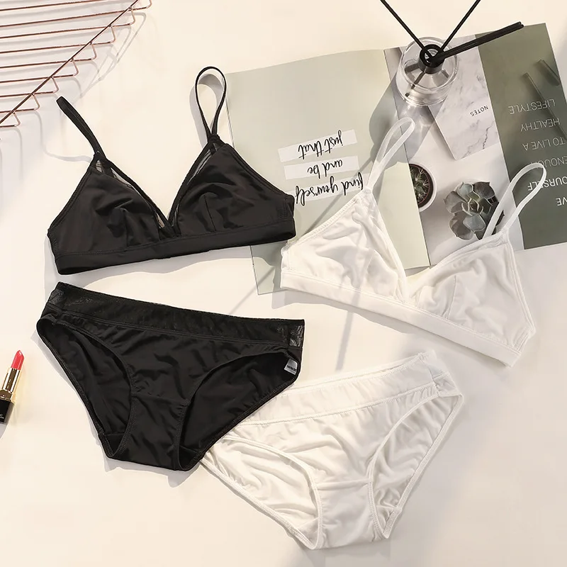 Простой французский бюстгальтер треугольный ультратонкий беспроводной из