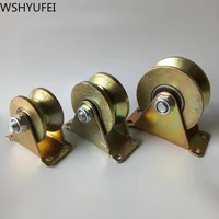 1pc universal rotating pulley gold m506075 steel v shaped wheel bearing wheel platform lever chair hardware accessories