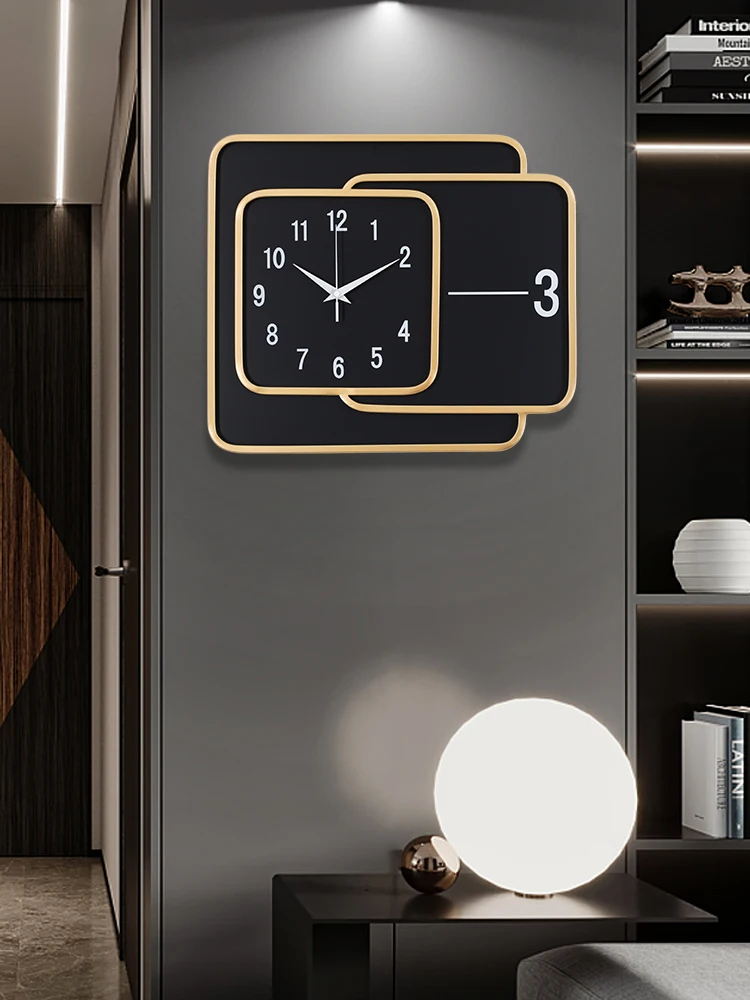 

Роскошные классические настенные часы, бесшумные большие цифровые настенные часы черного и золотого цвета, современный дизайн, креативные ...